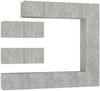 vidaXL 7-tlg. TV-Schrank-Set Betongrau Holzwerkstoff 3114561 Bild 2