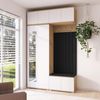 Garderoben-Set Aura Version 9: Kleiderschrank mit Polsterpaneelen, Schuhschrank Flur und Eingangsbereich (weiß/Artisan-Eiche /Trinity 16), 225 x 40 x 140 cm Bild 3