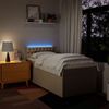 vidaXL Boxspringbett mit Matratze Creme 100x200 cm Stoff 3288111 Bild 5