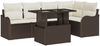 vidaXL Essgruppe mit Kissen 6 pcs Braun Poly Rattan 3348464 Bild 2