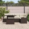 vidaXL Essgruppe mit Kissen 6 pcs Braun Poly Rattan 3348464 Bild 3