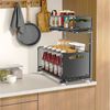JEOBEST Küchenregal Küchen-Organizer, Unter Waschbecken Regal Metall, Ausziehbar Schublade, 2 Etagen, Höhenverstellbar, Herausziehen Regal Veranstalter Bild 3
