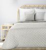 Eurofirany Tagesdecke LEINOPTIK, Karomuster Steppung Doppelbett Überwurf Einfarbig Grau Beige Bild 5
