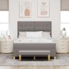 vidaXL Boxspringbett mit Kopfteil Taupe 190 x 140 cm Stoff 3344300 Bild 3