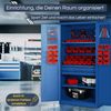 Werkzeugschrank mit Lochwand AESO - Mit Schubladen, Abschließbar | Metallschrank mit Werkzeugwand Werkstattschrank Perforierte Rückwand, 185x92x50cm Blau Bild 3