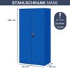 Werkzeugschrank mit Lochwand AESO - Mit Schubladen, Abschließbar | Metallschrank mit Werkzeugwand Werkstattschrank Perforierte Rückwand, 185x92x50cm Blau Bild 2