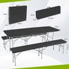 Strattore Bierzeltgarnitur, 3-teilig, Klappbar, Kunststoff, 180 x 70 x 74 cm, Schwarz Bild 4