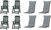 SET Tampa 4 x Klappsessel grün, 4 x Auflage grau Bild 1