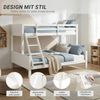 Homestyle4u Kinderbett Etagenbett 90x200 und 140x200 Jugendbett Hochbett Weiß, lackiert, massives Kiefernholz Bild 4