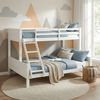 Homestyle4u Kinderbett Etagenbett 90x200 und 140x200 Jugendbett Hochbett Weiß, lackiert, massives Kiefernholz Bild 2