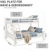 Homestyle4u Kinderbett Etagenbett 90x200 und 140x200 Jugendbett Hochbett Weiß, lackiert, massives Kiefernholz Bild 3