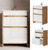 Waschbeckenunterschrank Detmold Goldkraft Eiche 2 Teile, Unterschrank 60 cm Vicco Bild 2