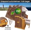BRAST Strandkorb, Ostsee 3-Sitzer, XXL Volllieger inkl. Schutzhülle, Poly-Rattan, Rot/Beige gestreift, 165 x 160 x 79 cm Bild 4