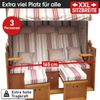 BRAST Strandkorb, Ostsee 3-Sitzer, XXL Volllieger inkl. Schutzhülle, Poly-Rattan, Rot/Beige gestreift, 165 x 160 x 79 cm Bild 3