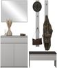 Garderoben-Set Simply I Kommode, Schuhschrank, Spiegel, 2x Kleiderhakenbretter (Farbe: Grau / Grau + Ontario 97) Bild 2