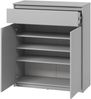 Garderoben-Set Simply I Kommode, Schuhschrank, Spiegel, 2x Kleiderhakenbretter (Farbe: Grau / Grau + Ontario 97) Bild 3