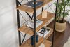Dmora Bücherregal Suriel, Büroregal, Mobiler Buchhalter, Bücherbrett, 90x34 h180 cm, Kiefer und Schwarz Bild 4