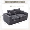 Flieks 2-Sitzer Sofa-Set, 2 kombinierbare Einzelsofas mit Kissen, Cord, Dunkelgrau Bild 4