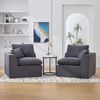Flieks 2-Sitzer Sofa-Set, 2 kombinierbare Einzelsofas mit Kissen, Cord, Dunkelgrau Bild 3