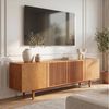 IDIMEX Lowboard LINN, Sideboard 180 cm aus Massivholz mit Lamellentüren Eiche Finish Bild 2