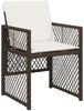 vidaXL 15-tlg. Garten-Essgruppe mit Kissen Braun Poly Rattan 3210873 Bild 3