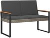 vidaXL Bank Outdoor Grau und Dunkelgrau 107 x 61 x 80 cm Poly-Rattan 42025338 Bild 2