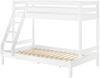Doppel-Etagenbett 120x200 und 80x200 Erwachsenen-Stockbett Kiefer Massivholz weiß V-60.18W-08-12Rollrost. Matratze und Gästebettkasten inkl. Bild 3
