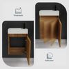 Alpenberger Badmöbel-Set Gäste WC Waschbecken mit Unterschrank - Badschrank Hängend, (Waschbeckenunterschrank mit Softclose, 2-tlg. Waschtisch Set Bamboo), Waschplätze für Kleine Bäder - Badschrank Hängend und Vormontiert Bild 4