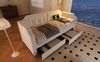 Polsterbett 90x200 cm Samt mit USB Type‑C, Leselampe und 2 Stauraum‑Schubladen，Beige Bild 4