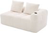 2-Sitzer Sofa aus Cord 158x93x61 cm mit Seitenfächern & Becherhaltern, beige Bild 5