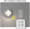 EAXUS LED Unterbauleuchte LED Lampe Batteriebetrieben mit Fernbedienung und Timer, Dimmbar (100%/50% Leuchtkraft), 30 Minuten Timer, LED fest integriert, Neutralweiß, Selbstklebend Bild 3