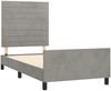 Einzelbettgestell Design für Erwachsene ohne Matratze Hellgrau 90x190 cm Samt d4998e Bild 4