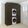 Roomart Schrankwand Waschküche – SERIE DUO-I- 187 cm breit, Trockner auf Waschmaschine (Waschturm) – 187 cm breit – Waschmaschinenschrank mit Stauraum • Schwarz-Eiche Bild 2