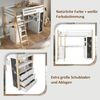 Kinder Etagenbett mit Schreibtisch und Stauraum Massivholz MDF Weiß+Naturfarbe Bild 5