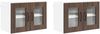 vidaXL Wandglas-Schrank PORTO 2 pcs Braun Eichen-Optik 60 x 31 x 40 cm 885330 Bild 2