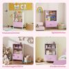 Kinderregal Mit Schrankfächern & Anti-Kipp - Bücherregal Spielzeugregal Aus Massivholz Für 3-8 Jahre, 100cm Hoch Bild 4