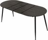 Esstisch Rodrigo ausziehbar 120-150-180 x 80 cm 4-10 Personen Ovaler Küchentisch mit Metallgestell für Küche, Esszimmer Holz Optik Schwarz Bild 3