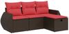 vidaXL 4-tlg. Garten-Sofagarnitur mit Kissen Braun Poly Rattan 3325560 Bild 2