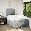 vidaXL Boxspringbett mit Matratze Hellgrau 120x200 cm Stoff 3293547 Bild 5