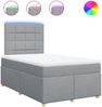 vidaXL Boxspringbett mit Matratze Hellgrau 120x200 cm Stoff 3293547 Bild 2