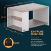 CASARIA® Couchtisch Holz Weiß Eiche mit Stauraum 2 Fächer 90x60x50cm Wohnzimmertisch Bild 4