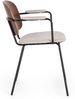 Esszimmerstuhl Nasien aus Stoff, skandinavischer Stil, beige, gepolstert, Metallgestell Bild 3