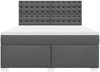 vidaXL Boxspringbett mit Matratze Dunkelgrau 180x200 cm Stoff 3290582 Bild 4