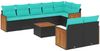 vidaXL 9-teiliges Gartensofa-Set mit Kissen, schwarzes Polyrattan 3227835 Bild 2