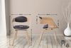 2er Set Stühle LONDON Stoff - 73x49x46cm, Natur/Hellgrau Stoff Holz Gestell Konferenzstuhl Wartezimmerstuhl Bild 2