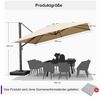 PURPLE LEAF Sonnenschirm Quadratisch Außenbereich Alu Terrassenschirm, großer Ampelschirm, LxB: 365,00x365,00 cm, 360° drehbar, höhenverstellbar, UV-beständig, für Garten, Terrasse, Pool Bild 2