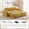 2-Sitzer Modulsofa aus Chenille mit 2 Hockern, rahmenlos, 204 x 171 x 76 cm, gelb Bild 5