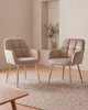 Vente-unique - PEGA Stuhl Samt Beige - B 62 cm x H 78 cm x L 58,5 cm Bild 2