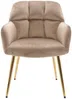 Vente-unique - PEGA Stuhl Samt Beige - B 62 cm x H 78 cm x L 58,5 cm Bild 4