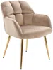 Vente-unique - PEGA Stuhl Samt Beige - B 62 cm x H 78 cm x L 58,5 cm Bild 5